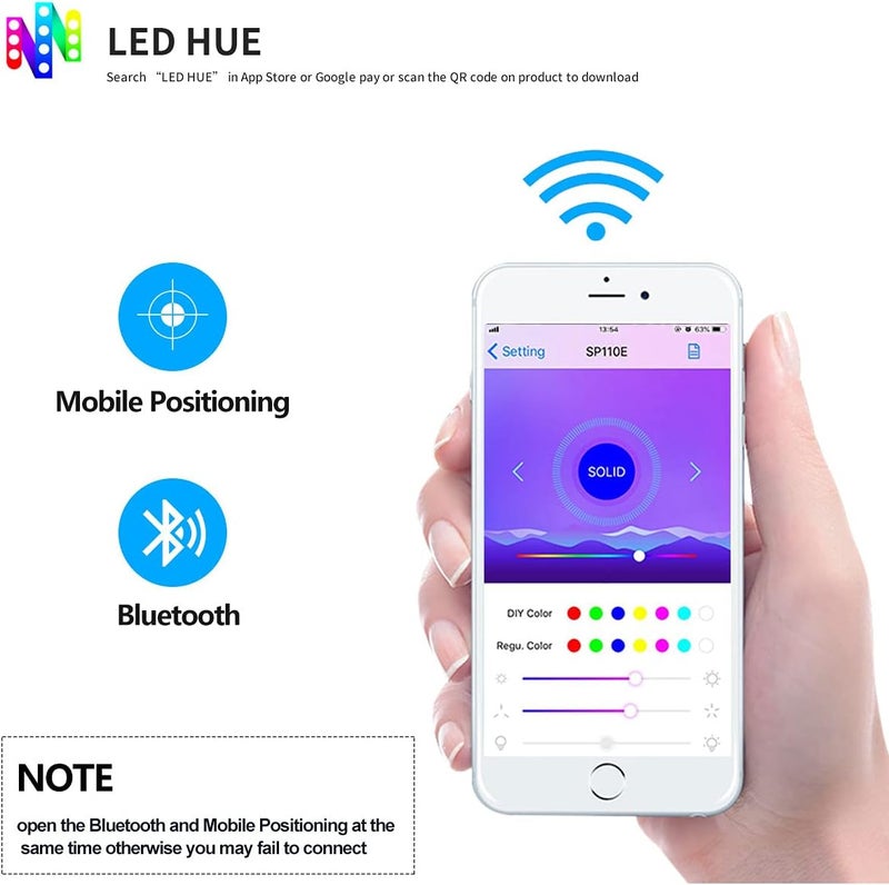 RECRE-TECH Ws2811 Controller, SP110e Addressable LED Bluetooth Ws2812b Controller 5V-24V, iOS/Android App Wireless Remote Control, Pixel Light Controller for WS2812 SK6812 SK6812RGBW Lights, Indoor Use - Image 2